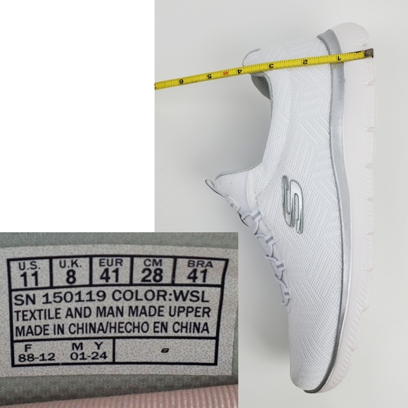 NWT Skechers summits artistry chic slip on sneakers white silver lightweight - Picture 12 of 12